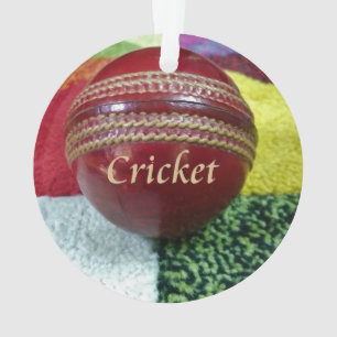 Cricket: Rote harte Ball-Kunstprint Ornament