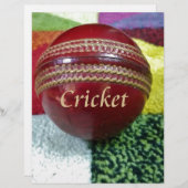 Cricket: rote Kunsthandwerksdrucke (Vorne/Hinten)