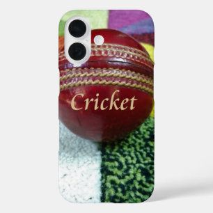 Cricket: rote Kunsthandwerksdrucke iPhone 16 Hülle