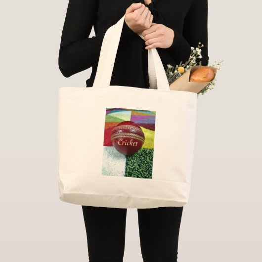 Cricket: rote Kunsthandwerksdrucke Jumbo Stoffbeutel (Vorderseite (Produkt))