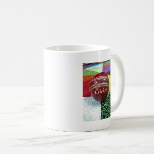Cricket: rote Kunsthandwerksdrucke Kaffeetasse (VorderseiteRechts)