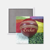 Cricket: rote Kunsthandwerksdrucke Magnet (Vorderseite/Rückseite)