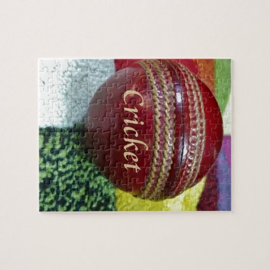 Cricket: rote Kunsthandwerksdrucke Puzzle (Horizontal)