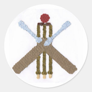Cricket Round-Aufkleber/Etikett Runder Aufkleber