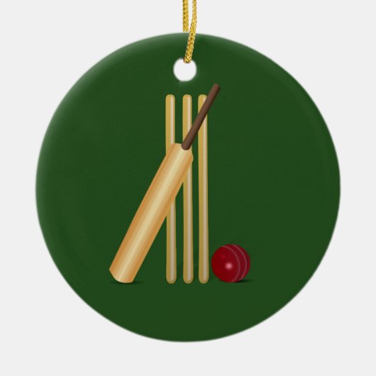 Cricket - Schablone für Wicket, Fledermaus und Bal Keramik Ornament (Vorne)