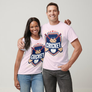 Cricket-Schläger mit Ball und geschriebenem Text T-Shirt