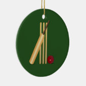 Cricket - Schläger, Schläger und Ball Keramikornament (Rechts)