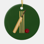 Cricket - Schläger, Schläger und Ball Keramikornament (Vorne)