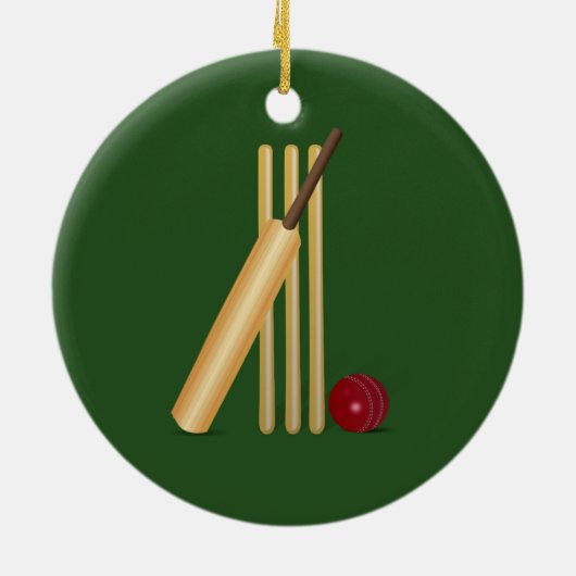 Cricket - Schläger, Schläger und Ball Keramikornament (Hinten)