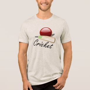 Cricket - Schläger und Ball Tri-Blend Shirt