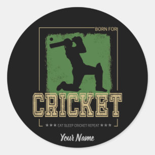 Cricket-Schlagmann Vintage-Pitcher Spieler Trainer Runder Aufkleber