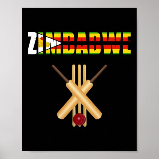 Cricket Simbabwe Flagge T Ll Wicket Poster (Vorne)
