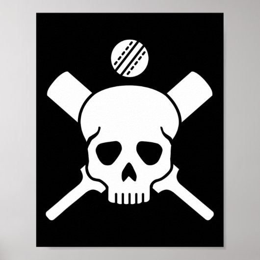 Cricket Skull  Poster (Vorne)