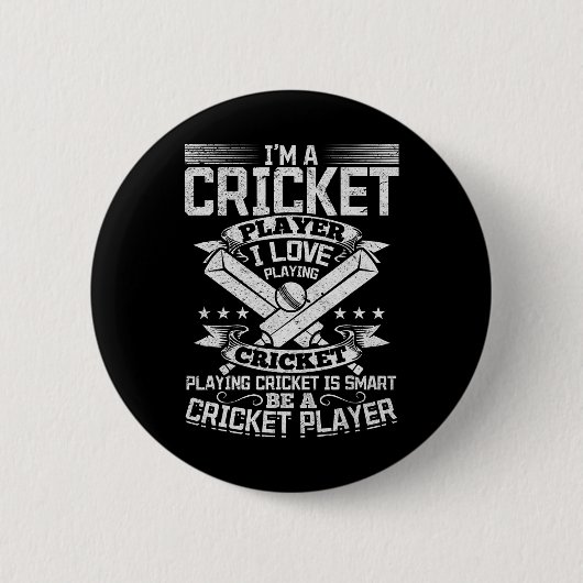 Cricket-Spiel - Cricket-Spielen ist clever, sei ei Button (Vorderseite)