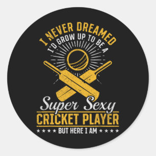 Cricket-Spiel Cricketing - Super Y Cricket-Spieler Runder Aufkleber
