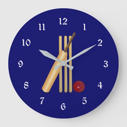 Cricket-Spiel Große Wanduhr (Vorderseite)