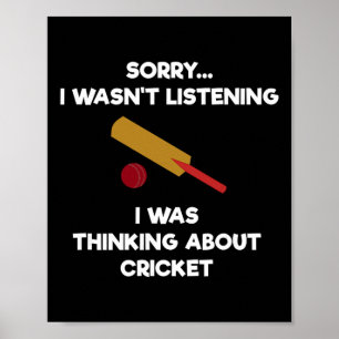 Cricket-Spiel - Lustiges Zuhören - T Poster