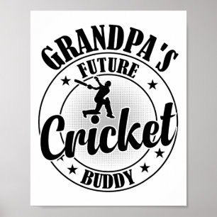 Cricket spielender Cricket-Spieler - Opas zukünfti Poster