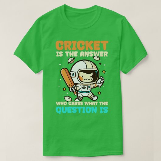 Cricket-Spieler, der sich um die Frage kümmert T-Shirt (Design vorne)