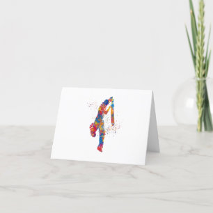 Cricket-Spieler in Aquarellfarbe Dankeskarte