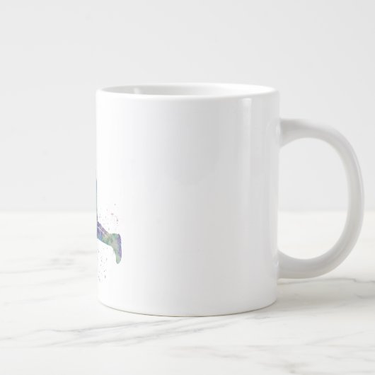 Cricket-Spieler in Aquarellfarbe Jumbo-Tasse (Rechts)