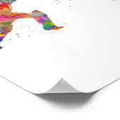 Cricket-Spieler in Aquarellfarbe Poster (Ecke)