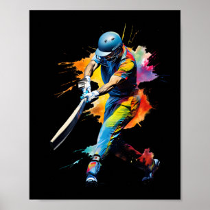 Cricket-Spieler-Spiel Poster