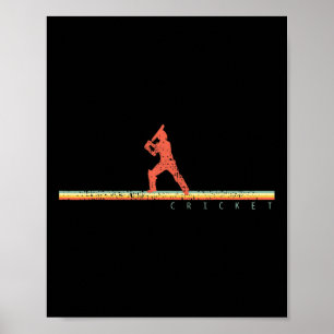 Cricket-Spieler-Trainer-Geschenk Sport Retro Poster