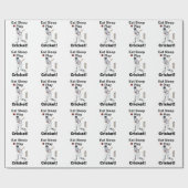 Cricket Sport Essen Schlafen Spielen Cricket Geschenkpapier (Flach)