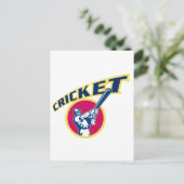 Cricket Sport Schlagmann Postkarte (Stehend Vorderseite)