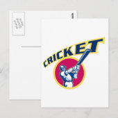 Cricket Sport Schlagmann Postkarte (Vorne/Hinten)