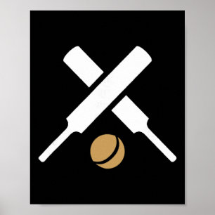 Cricket Sport Silhouette Logo Poster