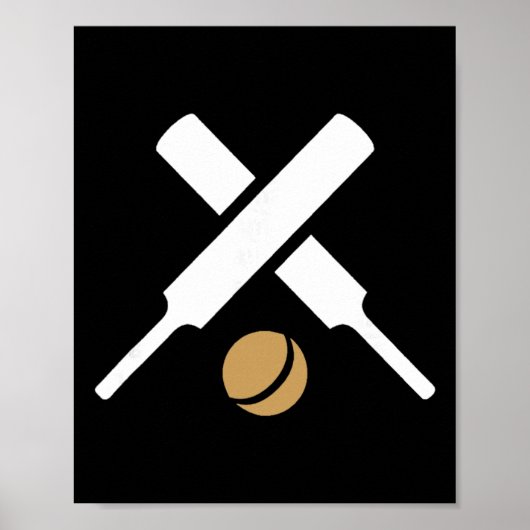 Cricket Sport Silhouette Logo Poster (Vorne)
