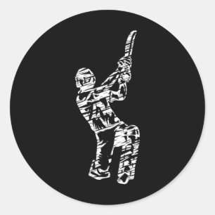 Cricket Sport Spieler 5 Runder Aufkleber