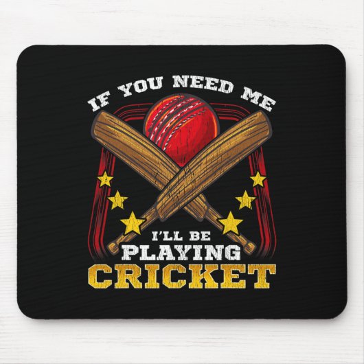 Cricket Sports Game Funny Apparel Gift Mousepad (Vorne)