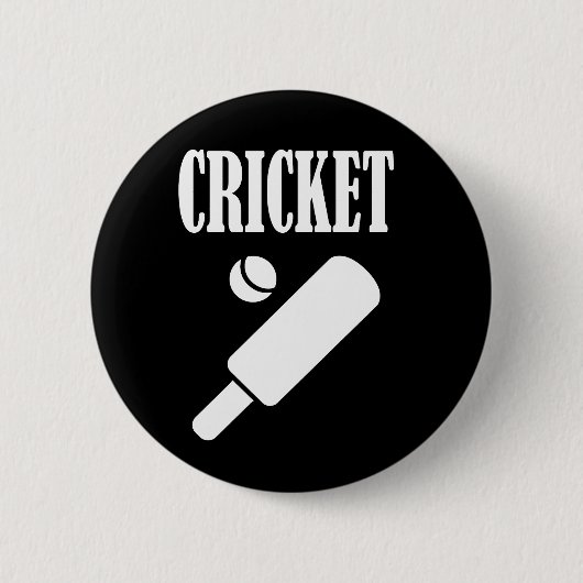 Cricket Sports Geschenk Button (Vorderseite)
