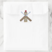 Cricket Square Sticker/Labels Quadratischer Aufkleber (Tasche)