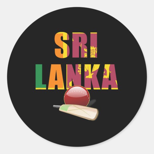 Cricket Sri Lanka Flagge T Ll Runder Aufkleber (Vorderseite)