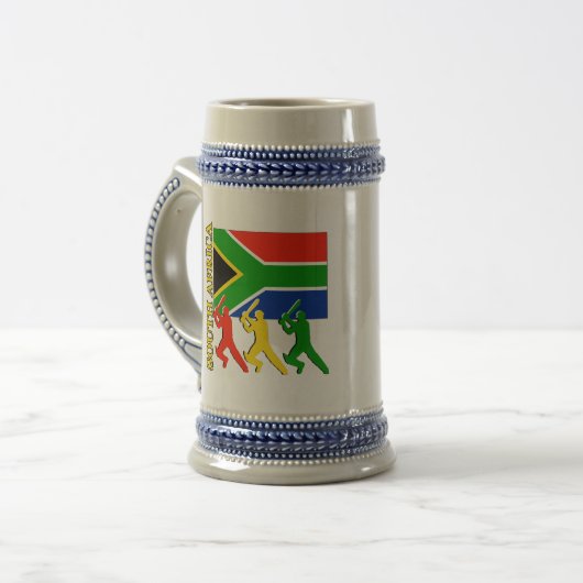 Cricket Südafrika Bierglas (Vorderseite Links)