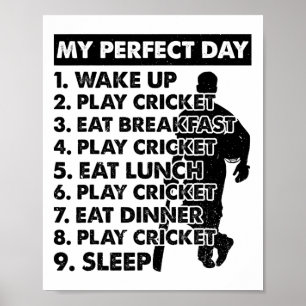 Cricket-Tagesplan Cricket-Spieler  Poster