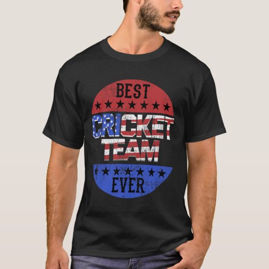Cricket Team Player Independence Day Patriotic Usa T-Shirt (Vorderseite)