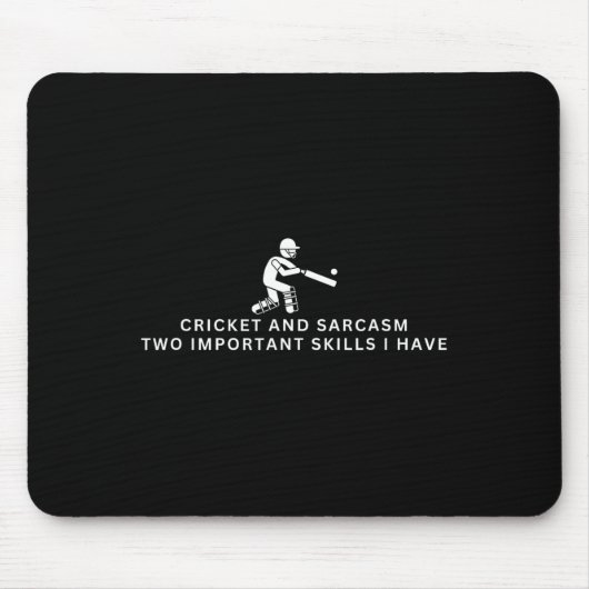 Cricket und Sarkasmus Lustiger Cricket-Spieler Mousepad (Vorne)