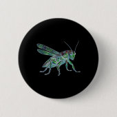 Cricket Unique Sports Bug Steampunk Grhopper Natur Button (Vorderseite)