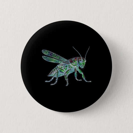 Cricket Unique Sports Bug Steampunk Grhopper Natur Button (Vorderseite)