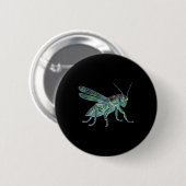 Cricket Unique Sports Bug Steampunk Grhopper Natur Button (Vorne & Hinten)