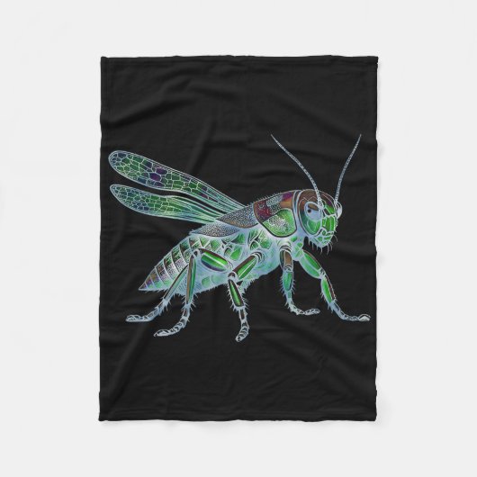 Cricket Unique Sports Bug Steampunk Grhopper Natur Fleecedecke (Vorderseite)