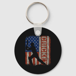 Cricket USA Amerikanische Flagge Vintage 4. Juli G Schlüsselanhänger