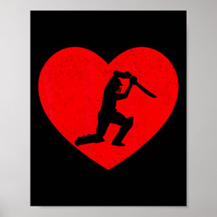 Cricket Valentine Herzform Cricket Liebhaber Poster