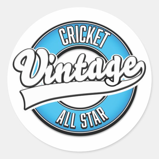 Cricket-Vintages Allstar-Logo Runder Aufkleber (Vorderseite)