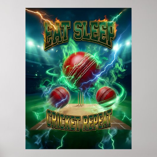 Cricket-Wandkunst - Retro 90er Poster (Vorne)